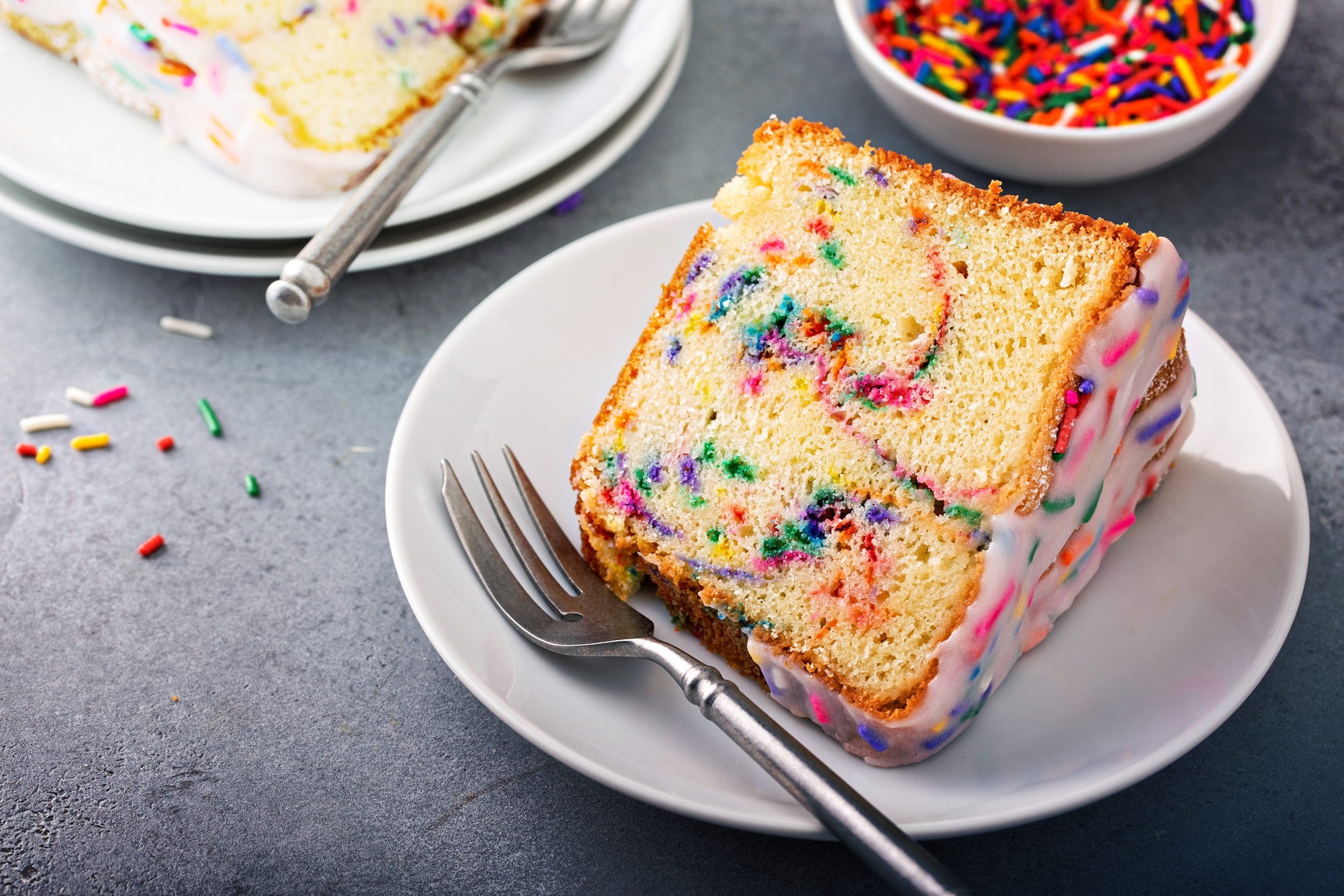 Celebration Funfetti Birthday Pound Cake with Sprinkles