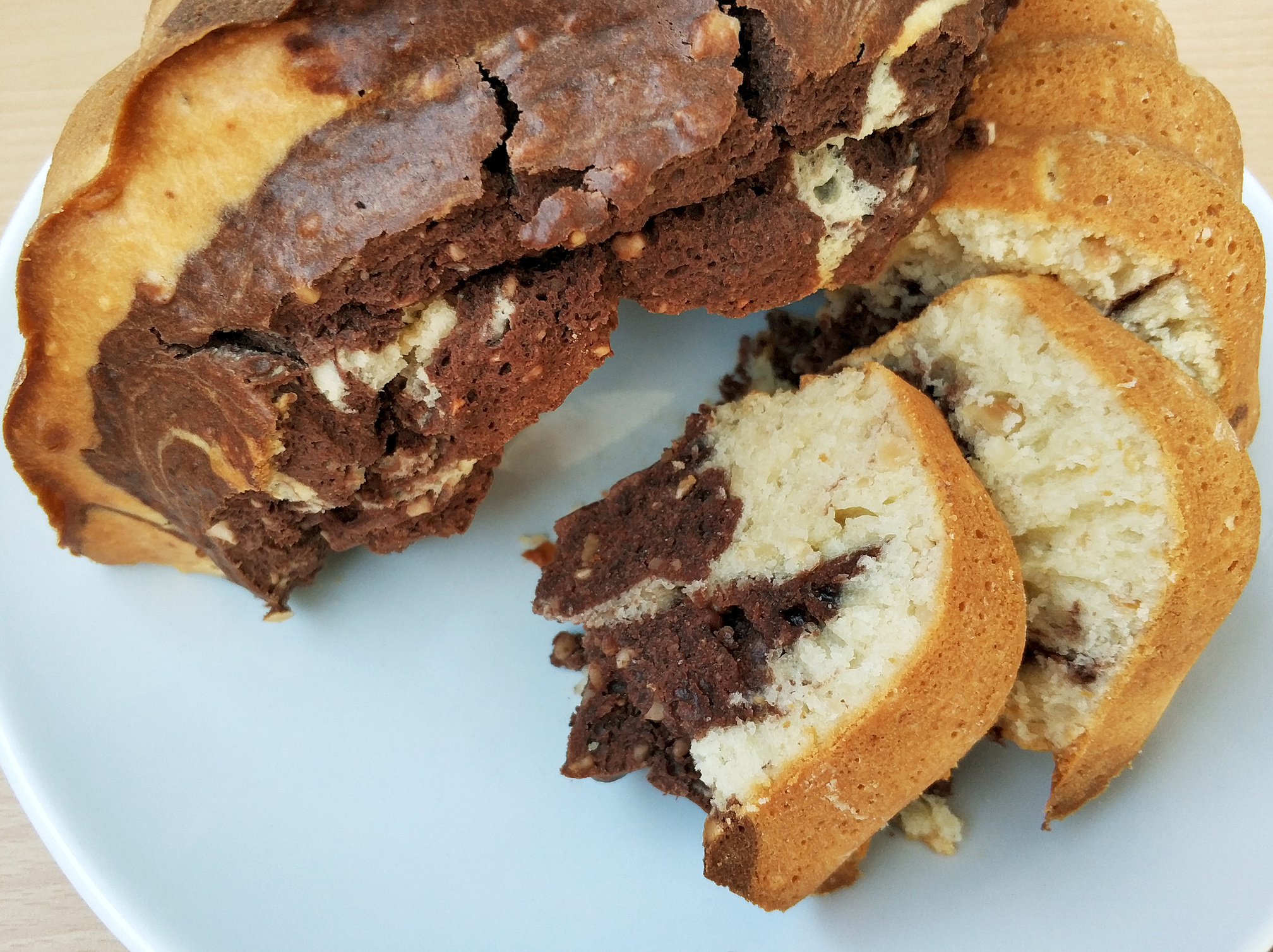 Sliced cake on a plate